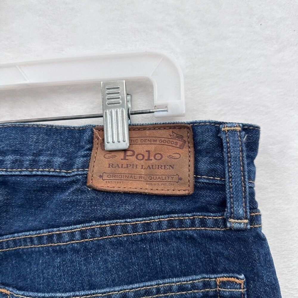 Polo by Ralph Lauren Men’s Slim Straight Jeans - Dark Blue Denim - Picture 11 of 13